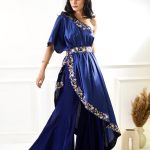 Sehar Navy Amber Cape and Sharara Fashion Designers India 2